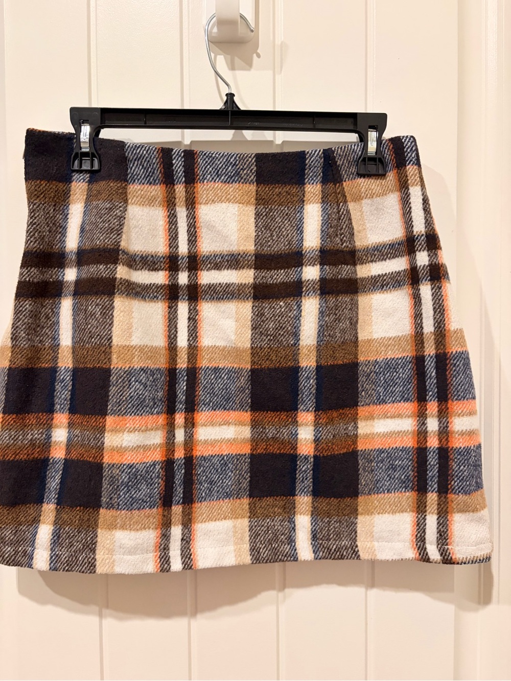 Amazing Plaid Mini Skirt in Navy, Brown & Cream